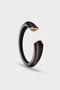 Brushed Black with Gold Kiss Bangle