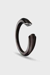 Brushed Black with Silver Kiss Bangle