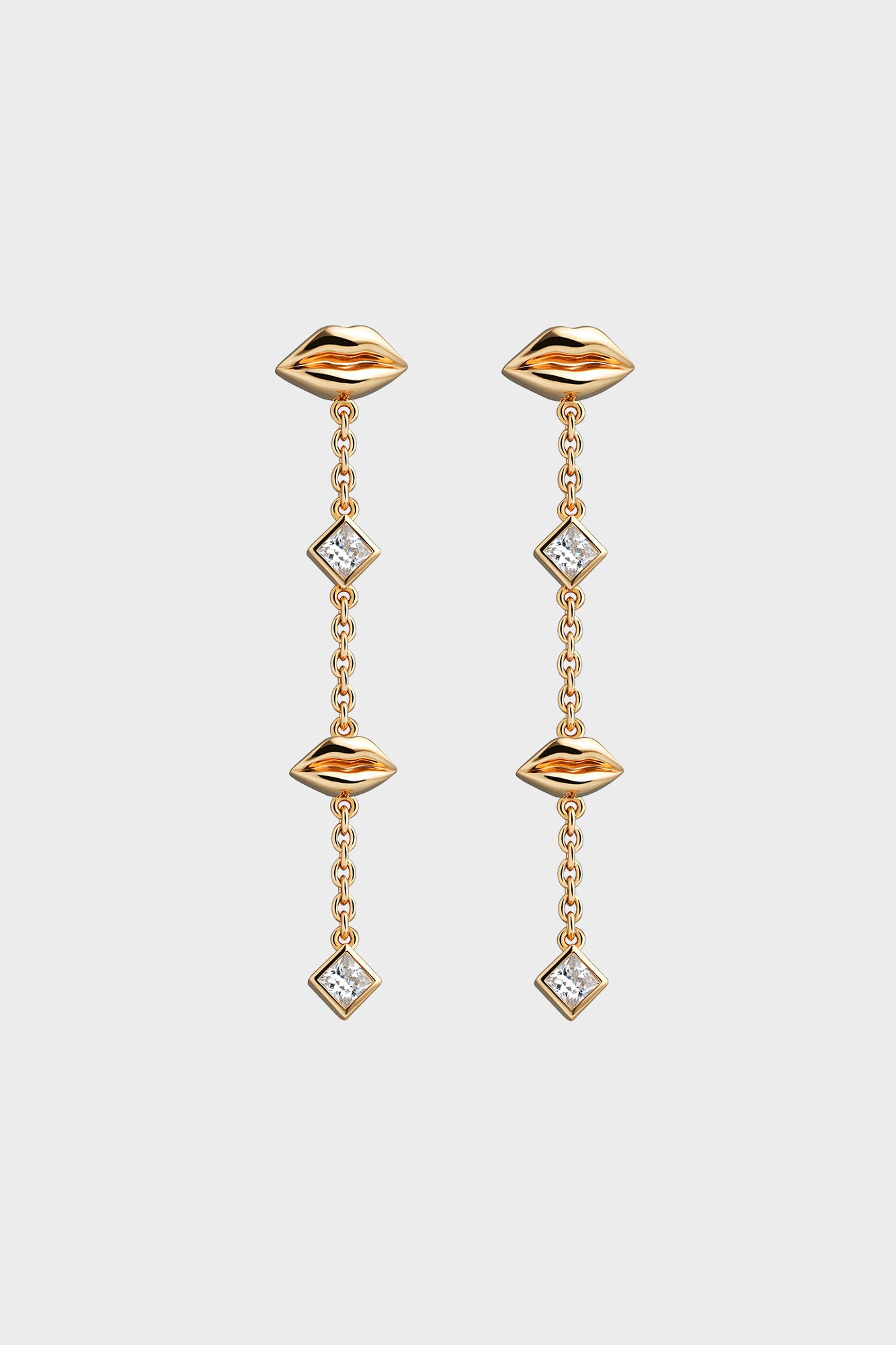 Gold Kiss Drop Earrings