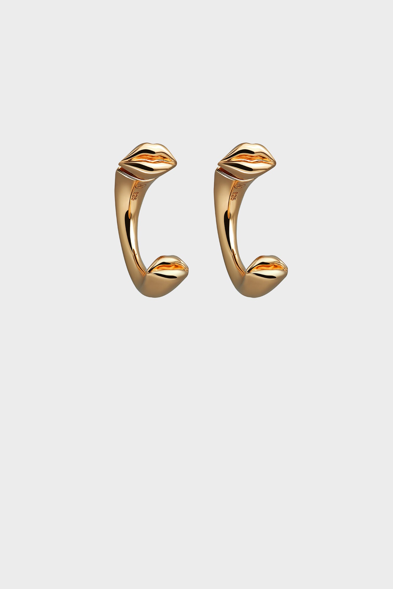 Gold Kiss Hoop Earrings