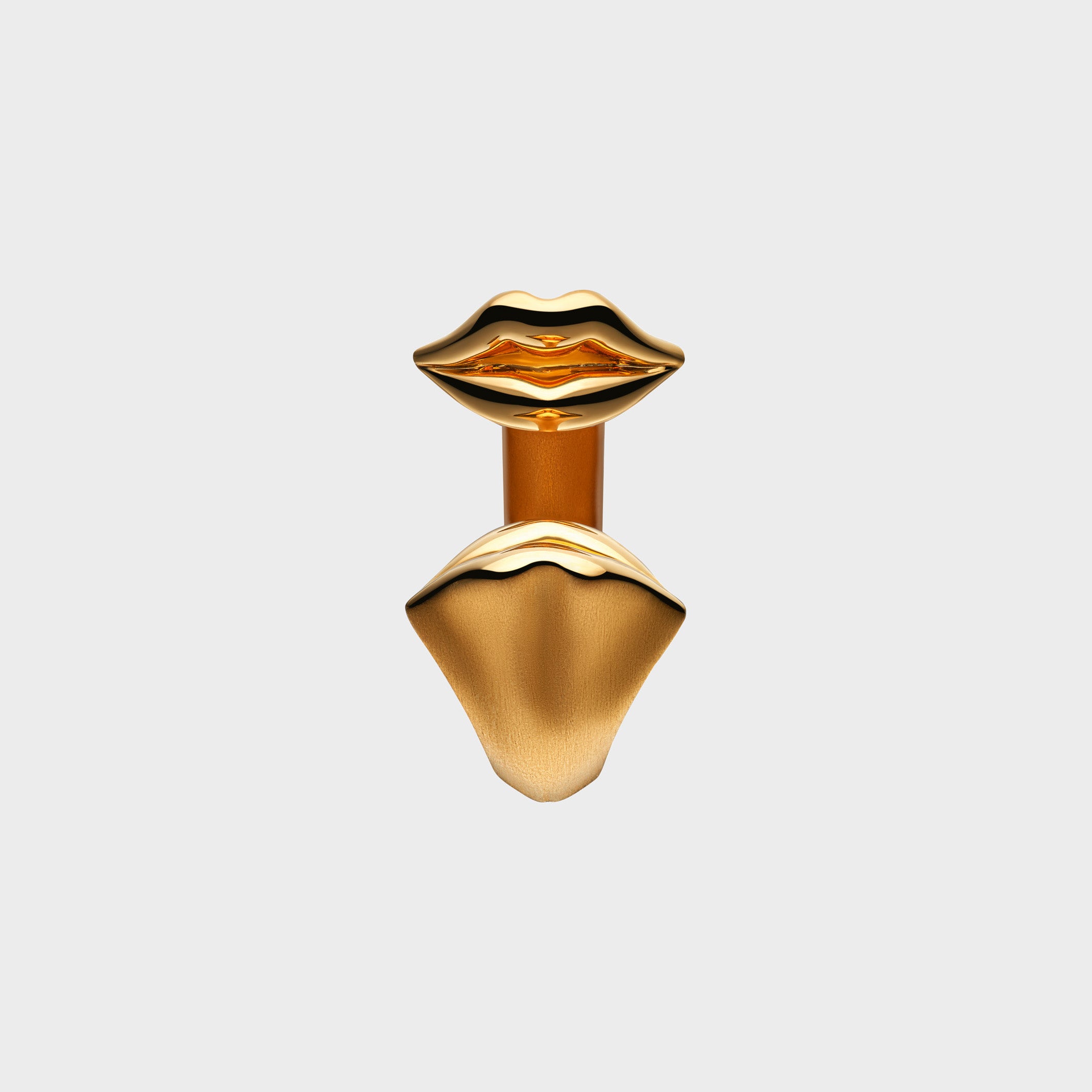 Brushed Gold Kiss Ring