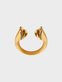 Brushed Gold Kiss Ring