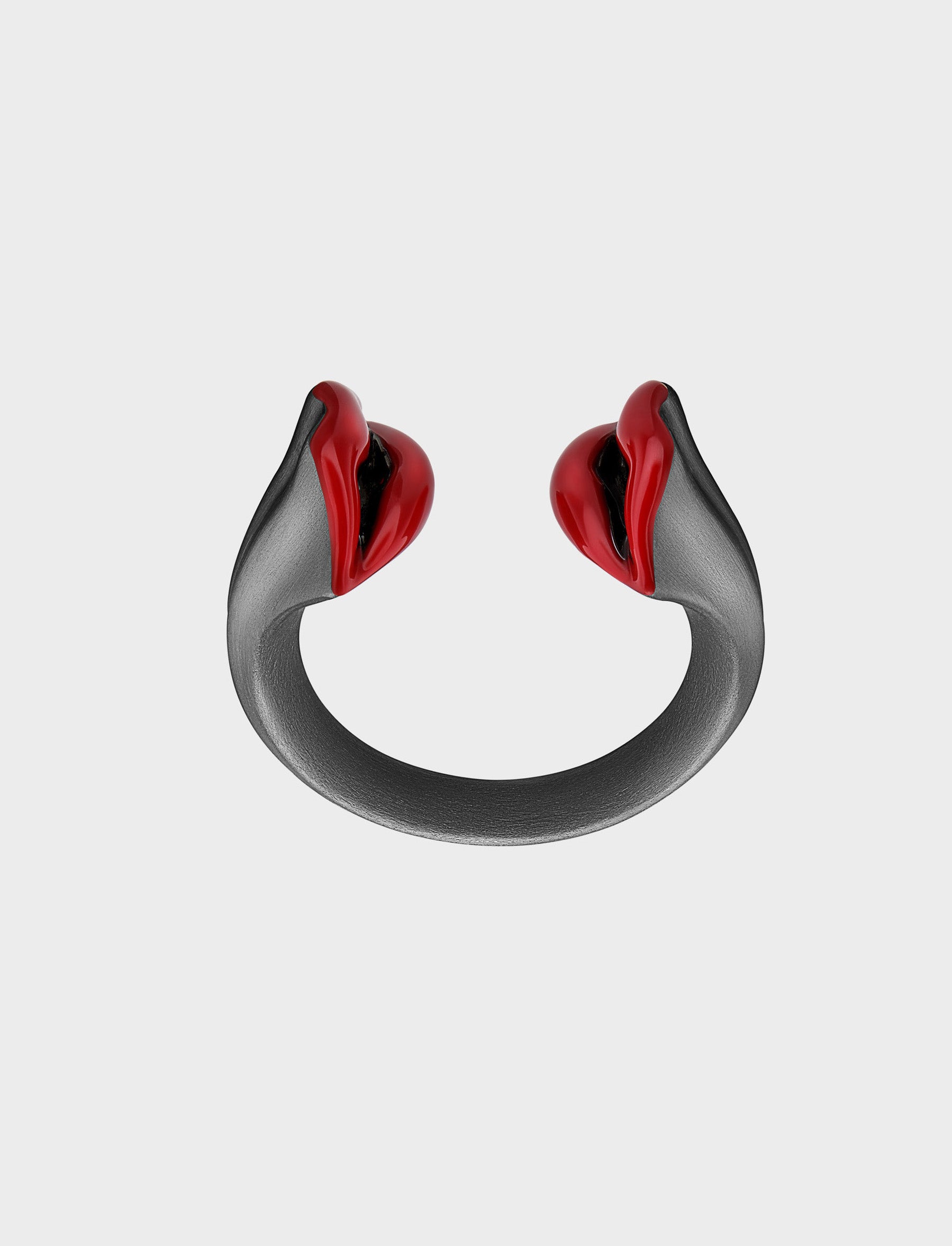 Black Kiss Ring Opaque Red