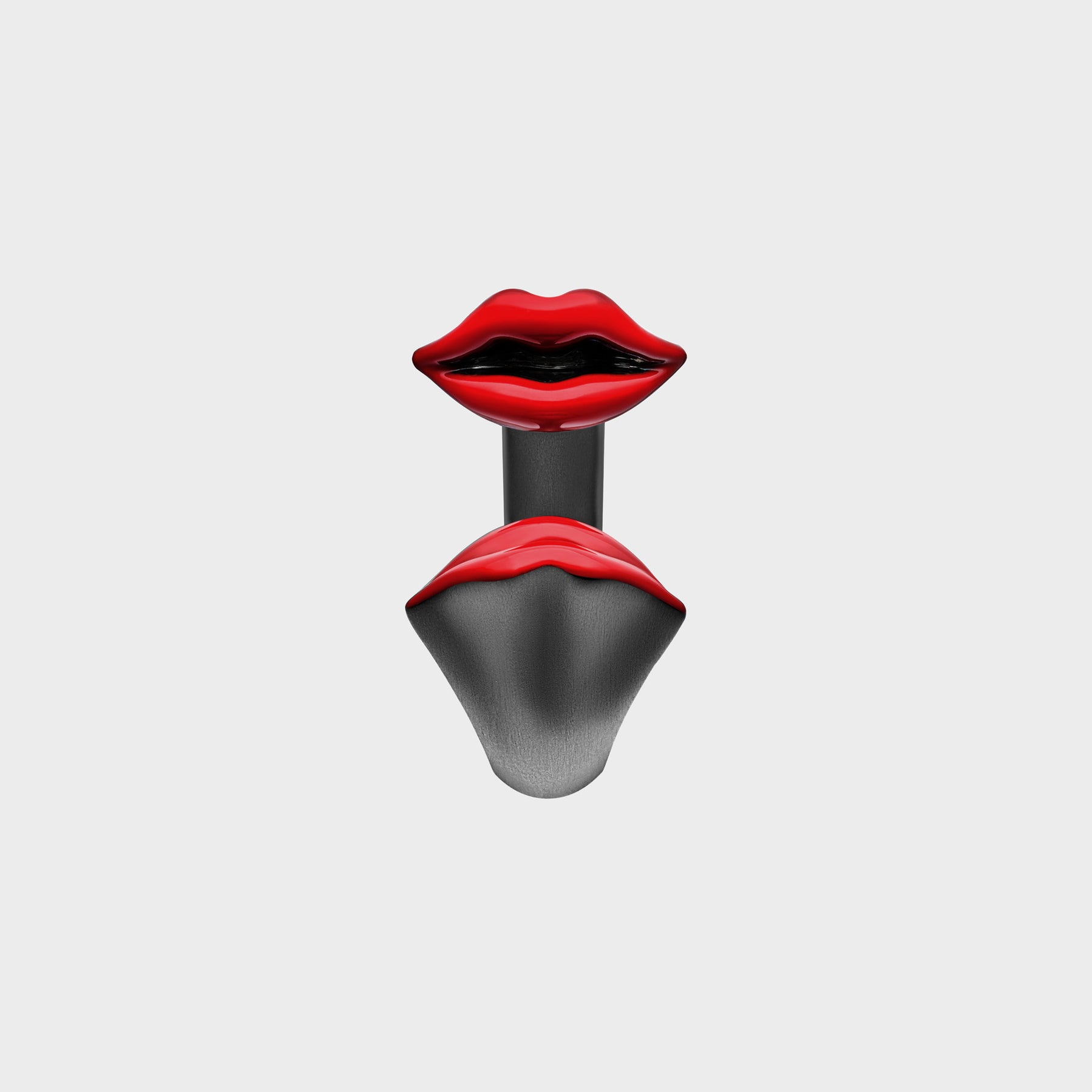 Black Kiss Ring Opaque Red