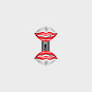 Silver Kiss Ring Opaque Red