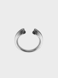 Silver Kiss Small Ring Black