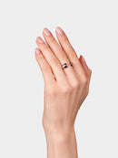 Silver Kiss Small Ring Black